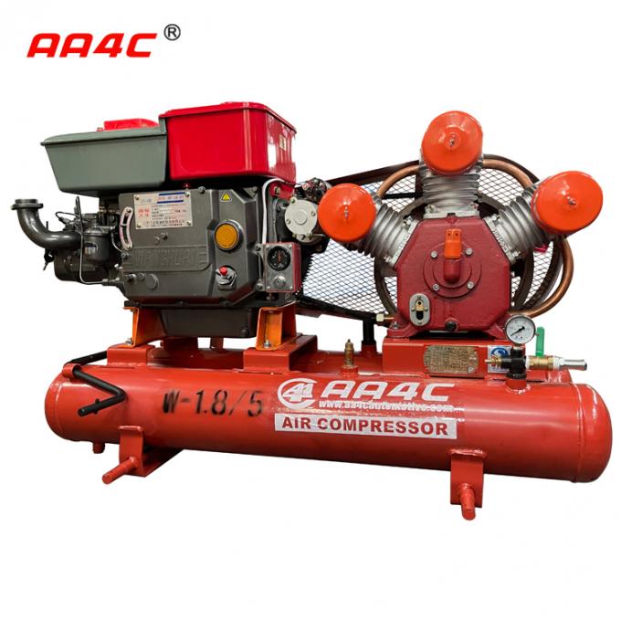 AA4C que reciproca a fonte de ar exterior diesel AA-W1.8/5 da oficina da bomba de ar do compressor de ar do pistão portátil do setor mineiro